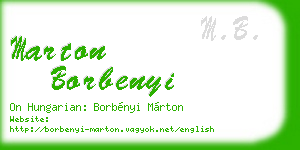 marton borbenyi business card